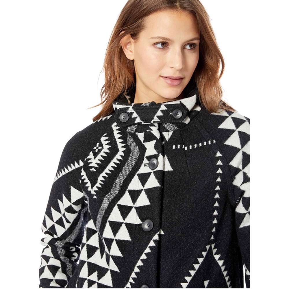 Pendleton Black Mesa Aztec Virgin Wool Blanket Coat Brand New Womens Size Medium